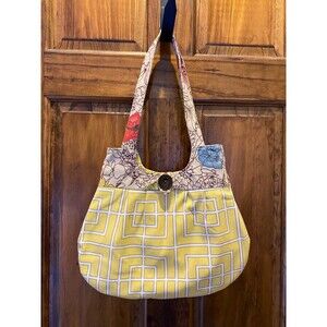 Boho Fabric Shoulder Bag Yellow Pattern Purse Hippie Vibe
